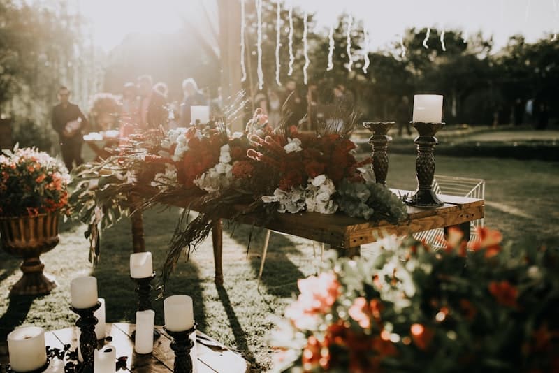 Warm candlelit table setting